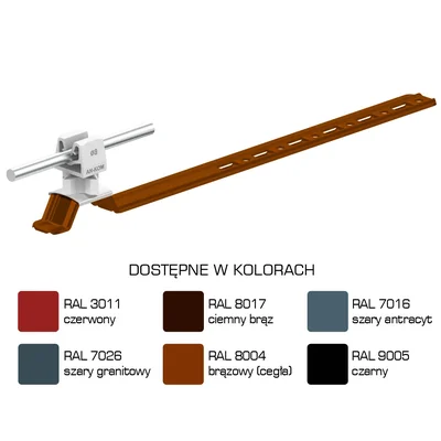 Tile holder, universal latch, length 42, height 3.5 cm, painted gray