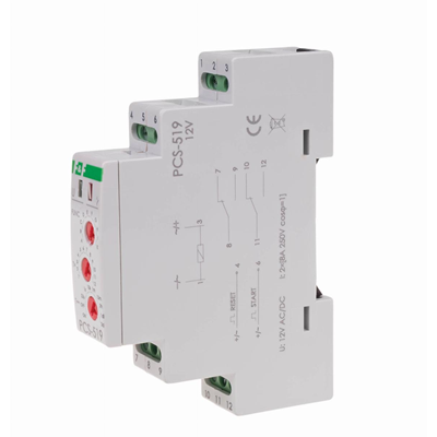 Time relay 10-function contacts 2P 12V PCS-519-12V