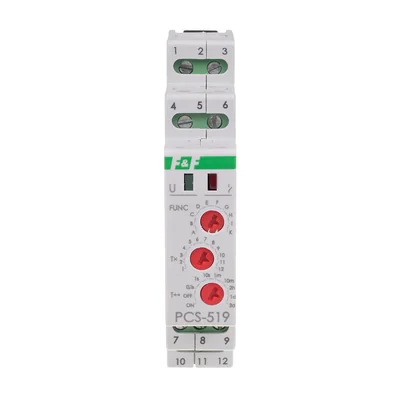 Time relay 10-function contacts 2P 12V PCS-519-12V