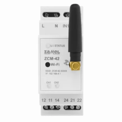 TIMER SET VIA Wi-Fi, 2xNO/NC 16A (inrush 111A/20ms), 230V AC TYPE: ZCM-42