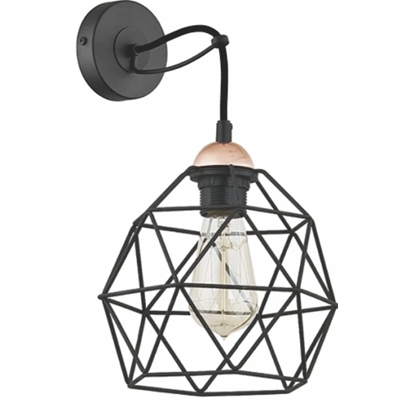 TK-Lighting Aplique GALAXY negro-cobre/negro 1xE27 1735