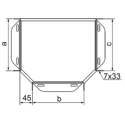 TKBJ100H100 T-piece for channel, sheet thickness - 1 mm