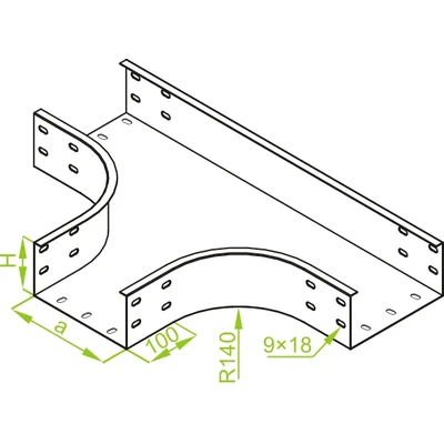 TKZP200H100 T-kus pro kanál, tloušťka plechu - 1,50 mm