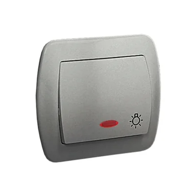 Tlačítko "Light" s podsvícením 230V, stříbrná metalíza