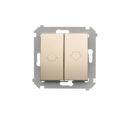 Tlačítko rolety pro ovládání rolety z více míst (modul) 10A 250V šroubové svorky zlaté (metalické)