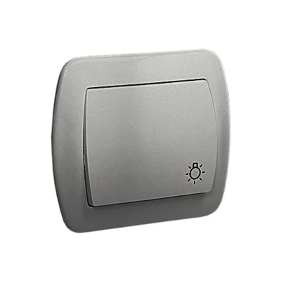 Tlačítko "Světlo" 230V, metalická stříbrná