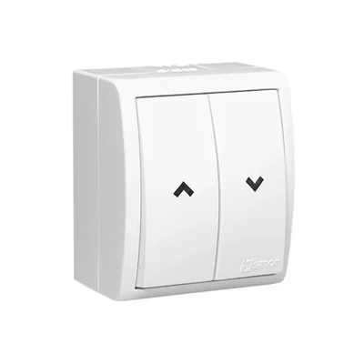 Tlačítko žaluzie odolné proti stříkající vodě IP54 10A 250V šroubové svorky Bílé