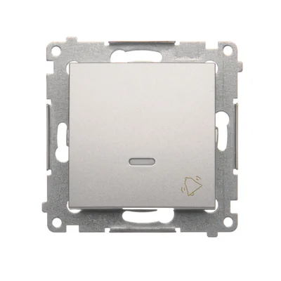 tlačítko "zvonek" s LED podsvícením (modul) 10A 230V rychlospojky stříbrné (metalické)
