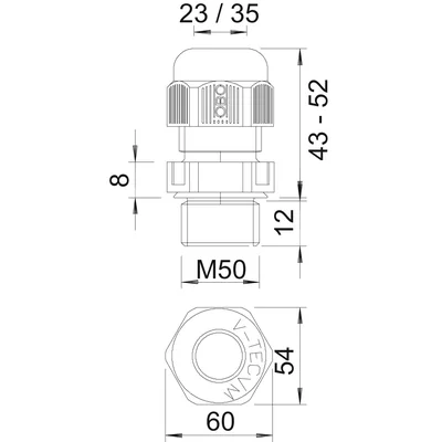 Tlumivka V-TEC VM M50X1,5 J.SZ.