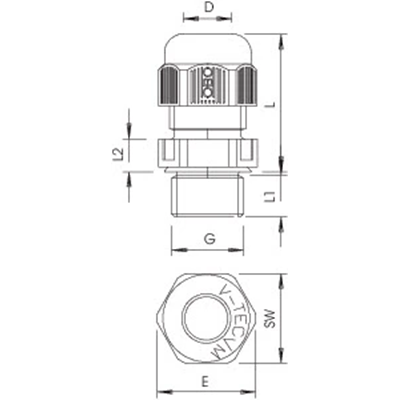 Tlumivka VTEC M25X1,5 ŠEDÁ