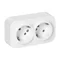ToDo Double socket 2x2P+Z, 16A/230VAC, IP20, Schuko, White 10 pieces
