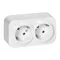 ToDo Double socket 2x2P+Z, 16A/230VAC, IP20, Schuko, White 10 pieces