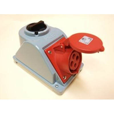 Toma con interruptor "COMBO-POL" IP44 16A 400V 3P+Z interruptor 0-1