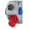 Toma con interruptor "COMBO-POL" IP44 16A 400V 3P+Z toma 2x230V, con interruptor 0-1