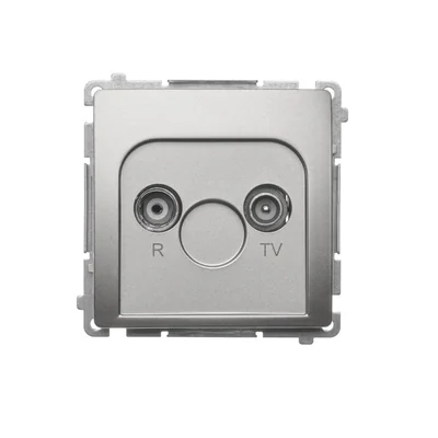 Toma de antena pasante R-TV (módulo), atenuación 10dB, satinada (metálica)