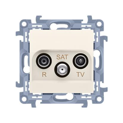 Toma de antena pasante SIMON 10 R-TV-SAT crema