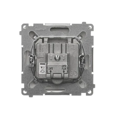 Toma de antena satélite doble extremo SAT-SAT-RTV (módulo) satinado (metálico)