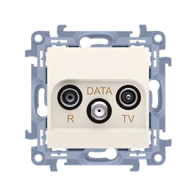 Toma de antena SIMON 10 R-TV-DATA crema