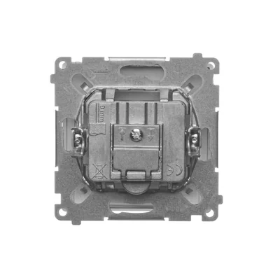 Toma de antena SIMON BASIC R-TV-SAT, atenuación paso 10dB, metalizado satinado