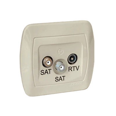Toma de antena terminal SAT-SAT-RTV, beige