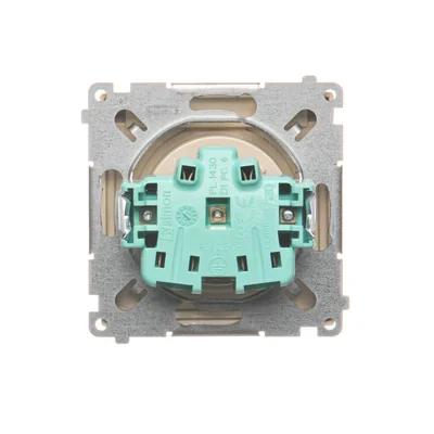 Toma de corriente con conexión a tierra (módulo), con interruptores de paso de corriente, resistente a salpicaduras IP44, 16 A, 250 V, terminales de tornillo, beige