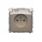 Toma de corriente con puesta a tierra, resistente a salpicaduras IP44 (módulo), 16 A, 250 V, terminales de tornillo. Solapa transparente, beige
