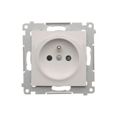 Toma de corriente con puesta a tierra y persianas (módulo) 16A 250V blanco