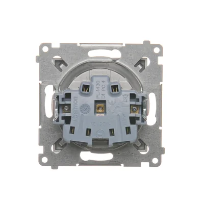 Toma de corriente con puesta a tierra y persianas (módulo) 16A 250V plata (metálico)