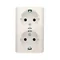 Toma de corriente doble con toma de tierra, tipo Schuko, con obturadores de circuito de corriente, 16A 230V, conectores rápidos color crema