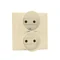 Toma de corriente doble sin toma de tierra con persianas para el paso de corriente 16A 230V beige