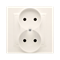 Toma de corriente doble sin toma de tierra MONOBLOCK (módulo) 16A 230V crema completa