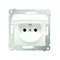 Toma de corriente para la versión IP44 con persianas y junta de marco (módulo) 16A 250V crema