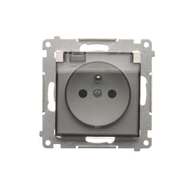 Toma de corriente para versión IP44 con persiana. para múltiples cuadros (módulo) 16A 250V trampilla trans. Blanco