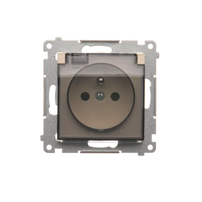 Toma de corriente para versión IP44 con persiana. para múltiples cuadros (módulo) 16A 250V trampilla trans. crema