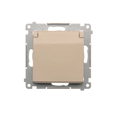 Toma de corriente para versión IP44 con persianas para múltiples marcos (módulo) 16A 250V crema