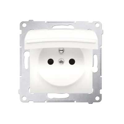 Toma de corriente para versión IP44 con persianas para múltiples marcos (módulo) 16A 250V crema