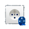 Toma de DATOS con puesta a tierra y llave de autorización (módulo) 16A 250V blanco