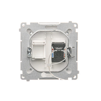 Toma de ordenador individual RJ45 cat.6 con guardapolvo (módulo) blanco