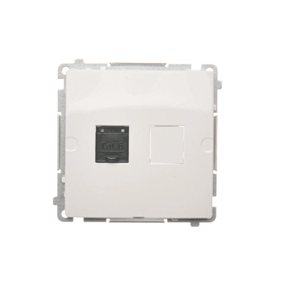 Toma de ordenador individual RJ45 cat.6 con guardapolvo (módulo) blanco