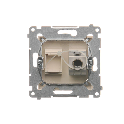 Toma de ordenador individual RJ45 categoría 6, apantallada, con cubierta antipolvo (módulo) color crema