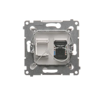 Toma de ordenador individual RJ45 categoría 6 con guardapolvo (módulo) blanco
