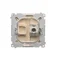 Toma de ordenador RJ45 categoría 6, simple, apantallada, beige