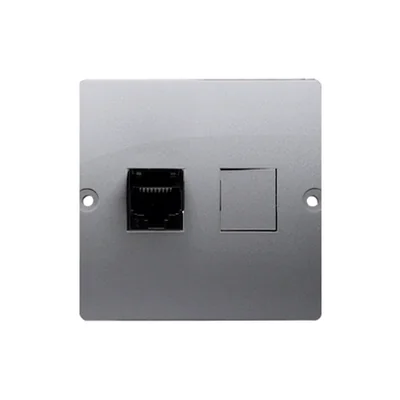 Toma de ordenador RJ45 única, cat.5e (módulo), inox (metálico)