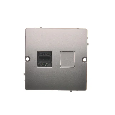 Toma de ordenador RJ45 única, cat.5e (módulo), inox (metálico)