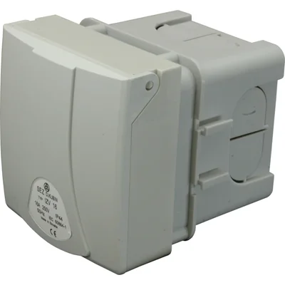 Toma de panel recta 16A 5p IP44 con caja de empotrar
