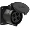 Toma de panel recta 32A 3P+Z 500V 50/60Hz 7h IP44, brida 75X75, distancia entre tornillos 60X60