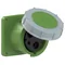 Toma de panel recta POWER TWIST 125A 2P+Z >50-500V 301-500Hz 2h IP66/67, brida 120X120, distancia entre tornillos 100X100