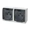 Toma doble, de superficie, con puesta a tierra - blanco + humo, IP44 HERMES