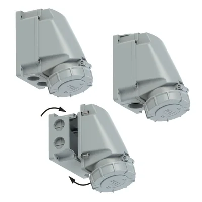 Toma fija IP67 sin inductancia 63A 400V 3P+N+Z