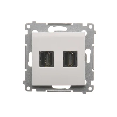 Toma HDMI doble (módulo) blanca